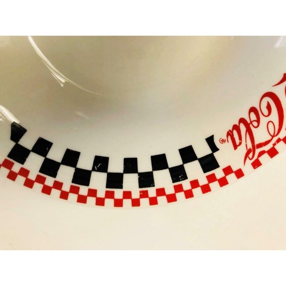 Coca Cola Cereal Bowl Glassware Gibson White, Red, Black Glass By Gibson - Picture 3 of 4
